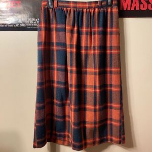 plaid, fleece, knee length skirt